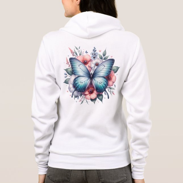 Vibrant Butterfly Floral Bouquet Art-96283 T-Shirt Hoodie (Rückseite)