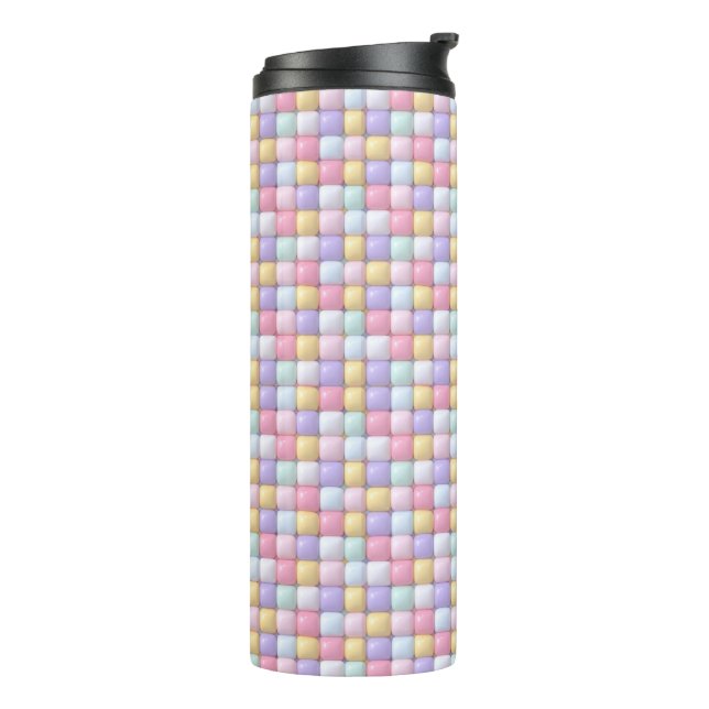 Vibrant Candy Pattern | Pastel Bubble Gum Thermosbecher (Nach links gedreht)