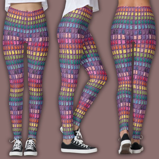 Vibrant Candy Pattern | Rainbow Gummy Bear Leggings (Von Creator hochgeladen)