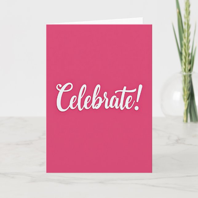 Vibrant Celebrate Typografie Karte (Vorderseite)