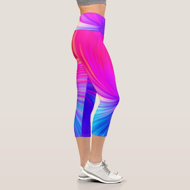 Vibrant Color Aesthetic Pattern Capri Leggings (Rechts)