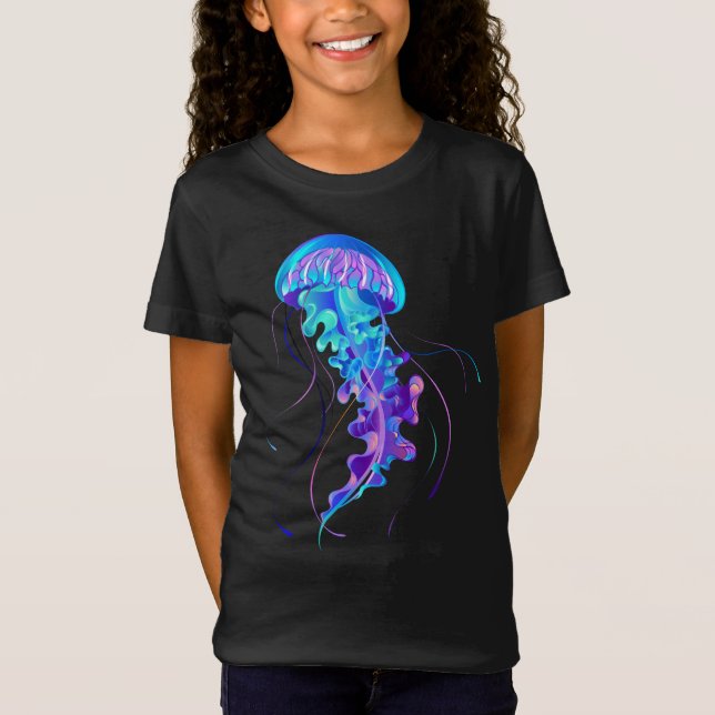 Vibrant Color Glowing Jellyfish T-Shirt (Vorderseite)