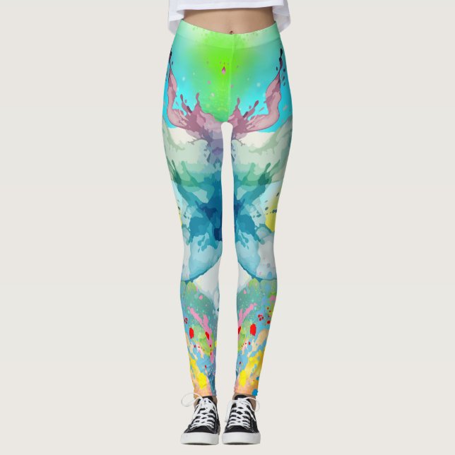 Vibrant Color Splash Graphic Leggings (Vorderseite)