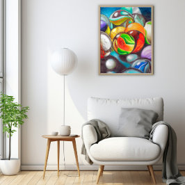 Vibrant Colored Marbles Fine Wall Art - 20x25cm Poster