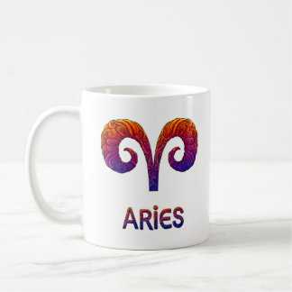 Vibrant Colorful Aries Zodiac Sign Astrology Coffe Kaffeetasse