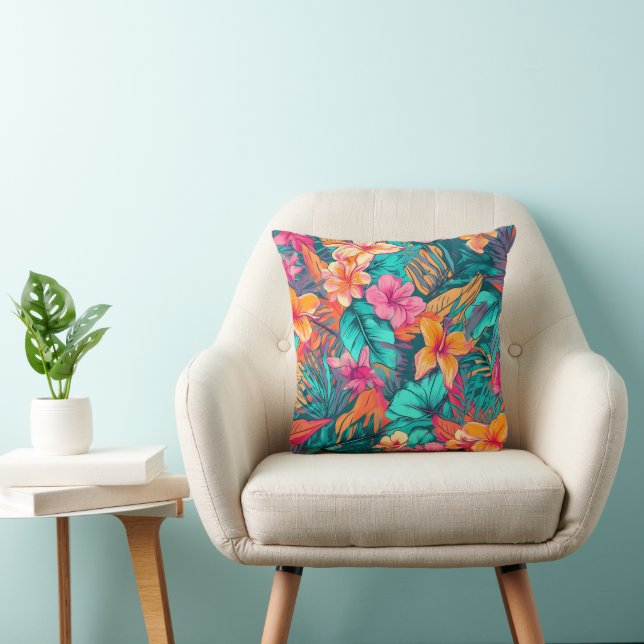 Vibrant Colorful Flower tropical beauty interior Kissen (Stuhl )