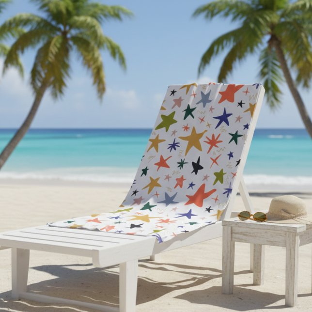 Vibrant Colorful Star Pattern With Cozy Strandtuch (Von Creator hochgeladen)
