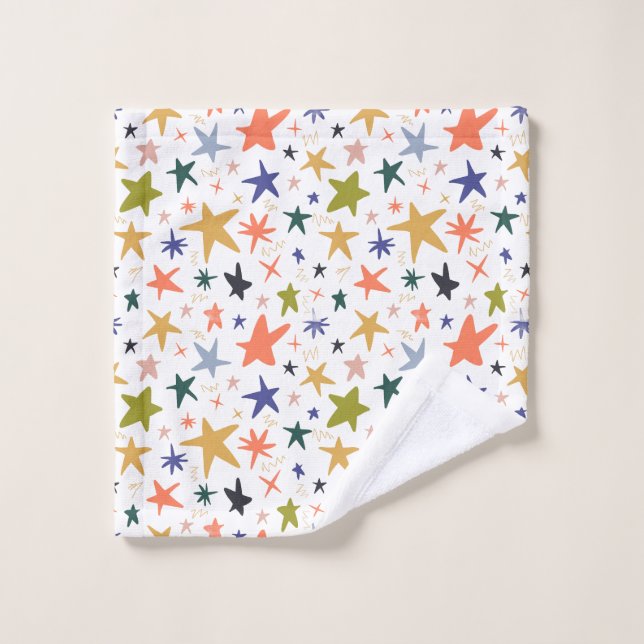 Vibrant Colorful Star Pattern With Waschlappen (Waschlappen)