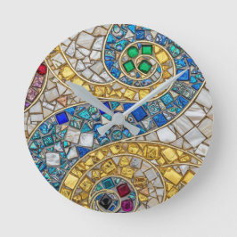 Vibrant Colour Mosaic Artistic  Runde Wanduhr