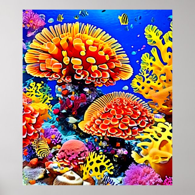 Vibrant Coral Reef Sea Wonder Art Poster (Vorne)