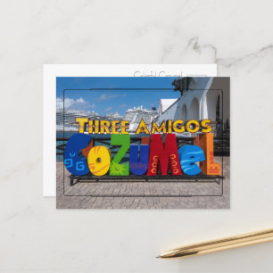 Vibrant Cozumel Sign Postcard Postkarte
