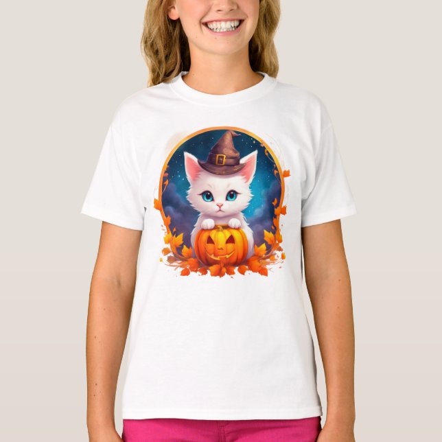 Vibrant cute kitten halloween T-Shirt (Vorderseite)