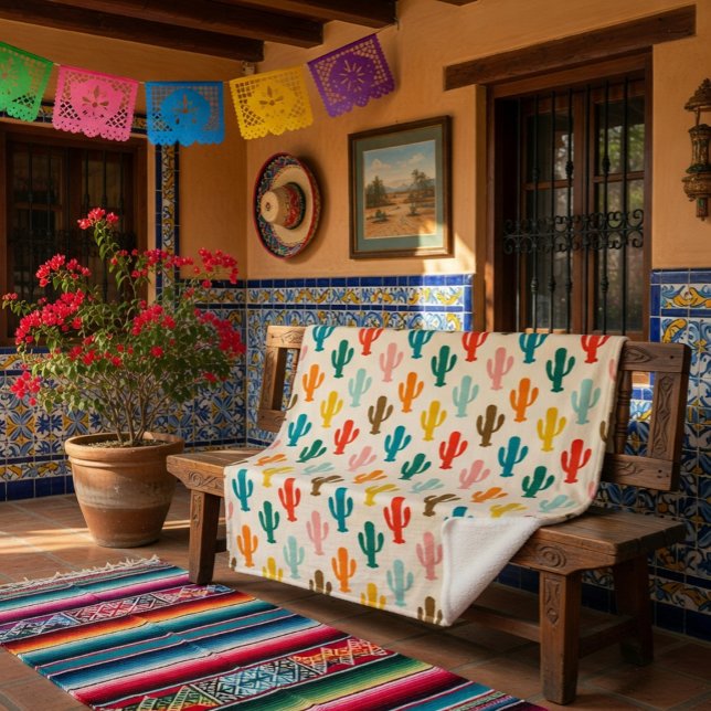 Vibrant Desert Botanical Throw Blanket  Sherpadecke (Von Creator hochgeladen)