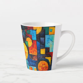 Vibrant Dreams Geometry – Bold Modern Abstract Art Milchtasse
