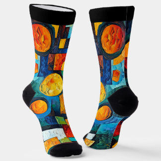 Vibrant Dreams Geometry – Bold Modern Abstract Art Socken