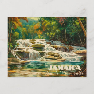 Vibrant Dunns River Falls Jamaica Postcard Postkarte