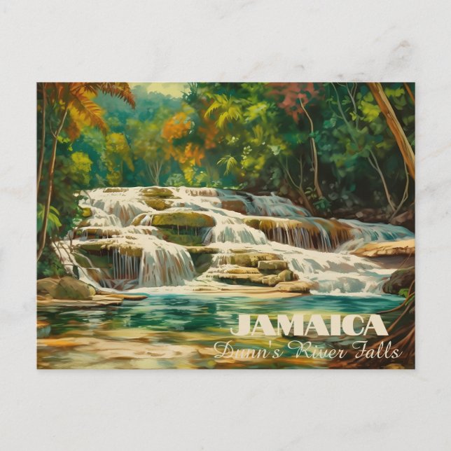 Vibrant Dunns River Falls Jamaica Postcard Postkarte (Vorderseite)