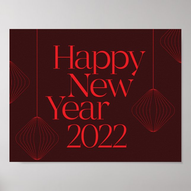 Vibrant, elegant, cool Happy New Year 2022 design Poster (Vorne)