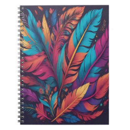 Vibrant Feather Burst Notizblock