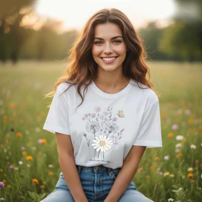 Vibrant field of wildflowers  große größe T-Shirt (Von Creator hochgeladen)