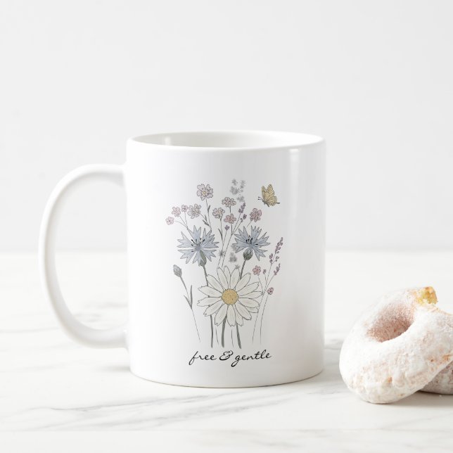 Vibrant field of wildflowers  kaffeetasse (Mit Donut)