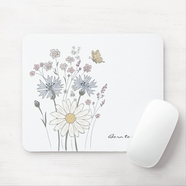 Vibrant field of wildflowers  mousepad (Mit Mouse)