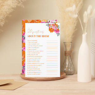 Vibrant Floral 20 Fragen zum Bride Game