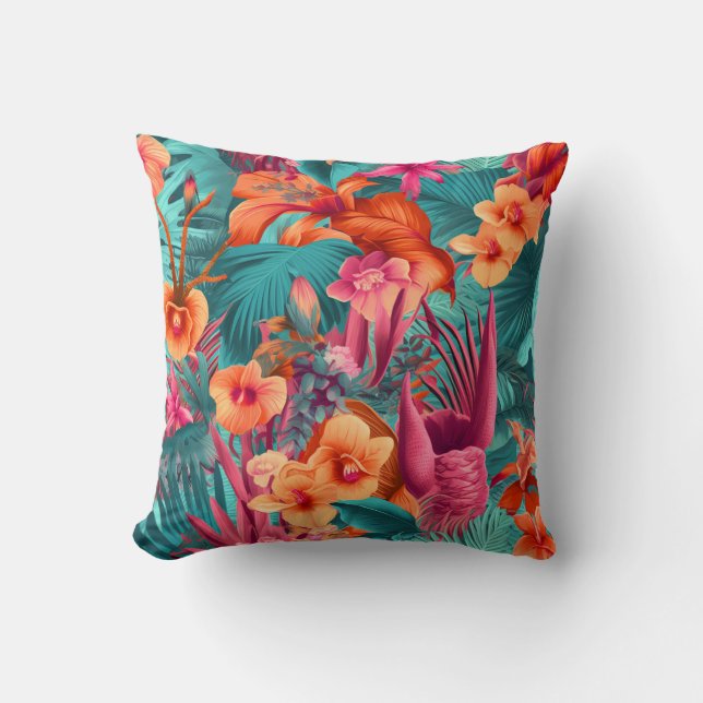 Vibrant Floral Beauty Tropical Interior Kissen (Vorderseite)