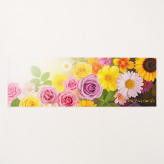 Vibrant Floral Gradient Art – Pink Yellow Purple Yogamatte