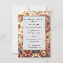 Vibrant floral Intricate Mandala Art Hochzeit Einladung