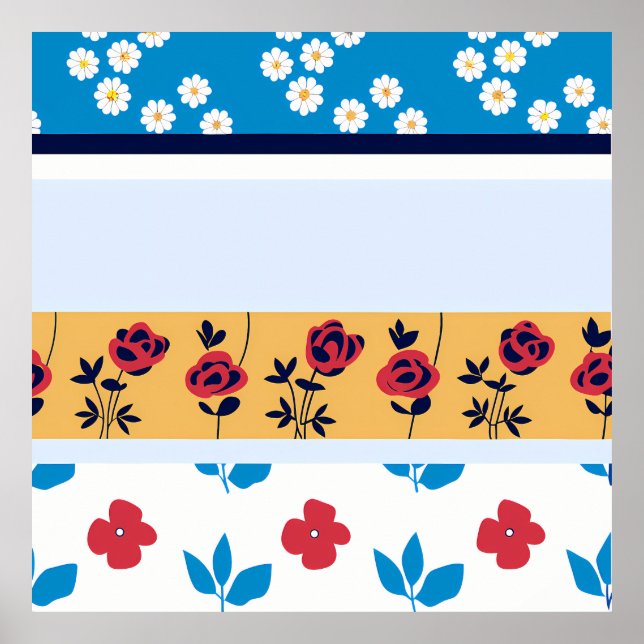 Vibrant Floral Pattern Designs | Custom Art Prints Poster (Vorne)