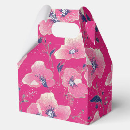 Vibrant Floral Pattern in Pink, White & Royal Blue Geschenkschachtel