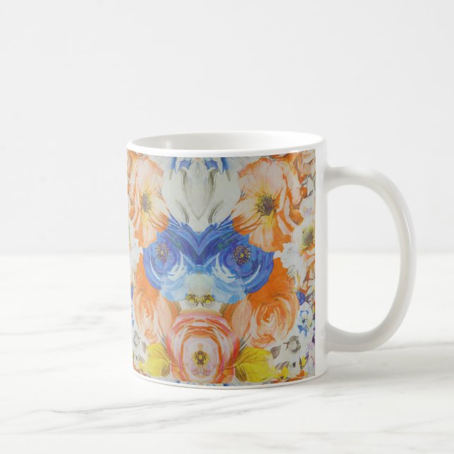 Vibrant Floral Pattern Mug Kaffeetasse (Rechts)