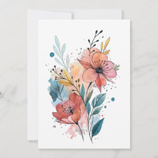 Vibrant Floral Watercolor Design Einladung