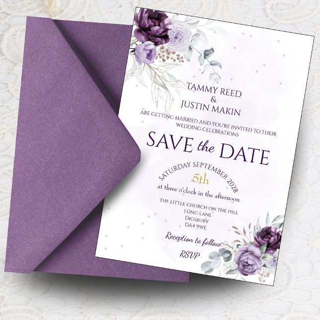 Vibrant florale Save the Date Hochzeitseinladung Einladung (Von Creator hochgeladen)