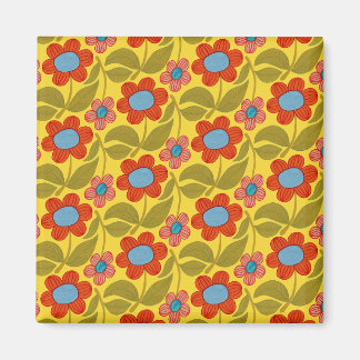 Vibrant Flower Pattern Magnet