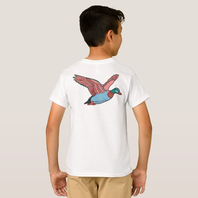 Vibrant Flying Duck Illustration T-Shirt (Schwarz voll)