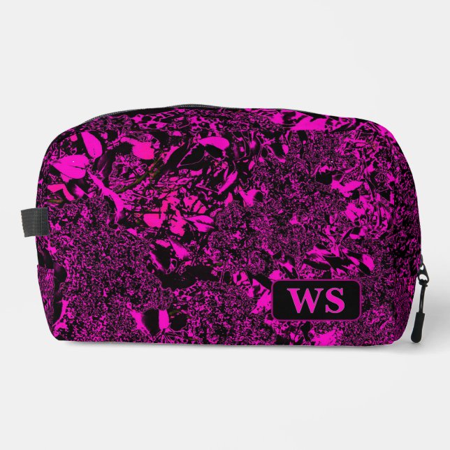 Vibrant Fuchsia Monogram Toiletry Bag  Waschbeutel (Vorderseite)