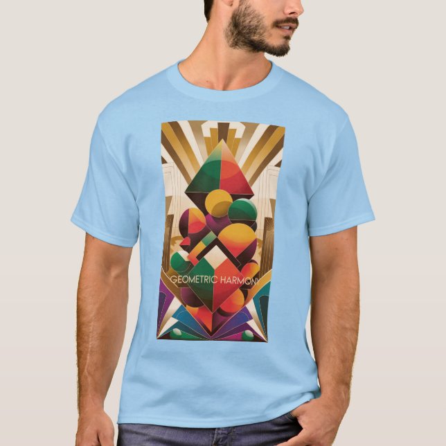 Vibrant Futuristic Art Deco Illustration T-Shirt (Vorderseite)