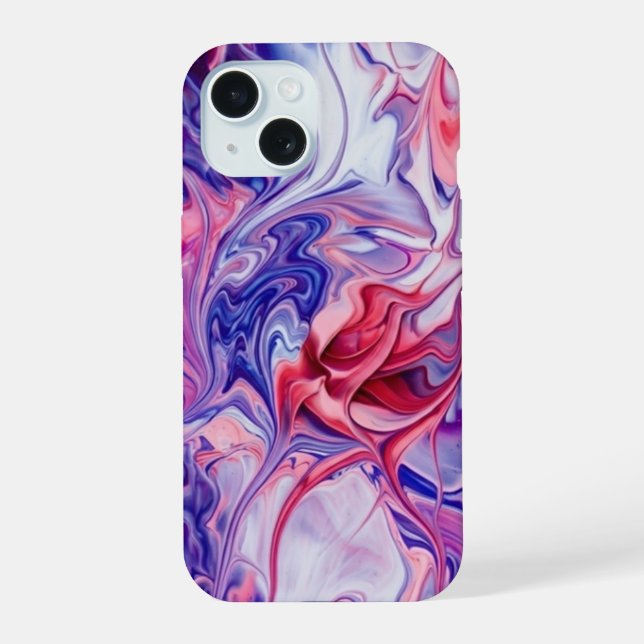 Vibrant Galaxy Acrylic Pour Phone Case iPhone 15 Hülle (Rückseite)