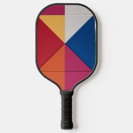 Vibrant Geometric Color-Block Pickleball Paddle