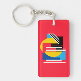 Vibrant Geometric Design in Minimalist Shapes Schlüsselanhänger
