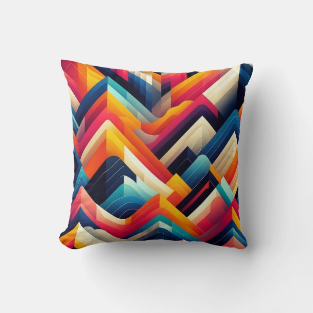 Vibrant Geometric Kissen (Vorderseite)