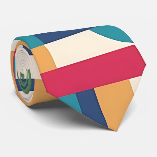 Vibrant Geometric Neck Tie Krawatte (Gerollt)