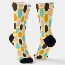 Vibrant geometric pattern with rows of octagonal s socken