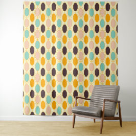 Vibrant geometric pattern with rows of octagonal s wandteppich