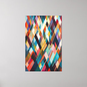 Vibrant Geometrie - mehrfarbige Triangle Art Print Leinwanddruck