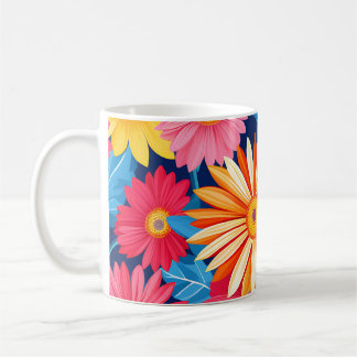 Vibrant Gerbera Daisies Blume Pflanze Kaffeetasse