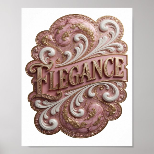 Vibrant Gold ELEGANCE Slogandesign Poster (Vorne)