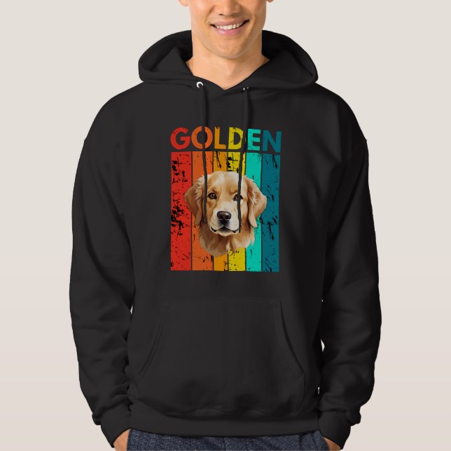 Vibrant Golden Retriever Retro Design Hoodie (Vorderseite)